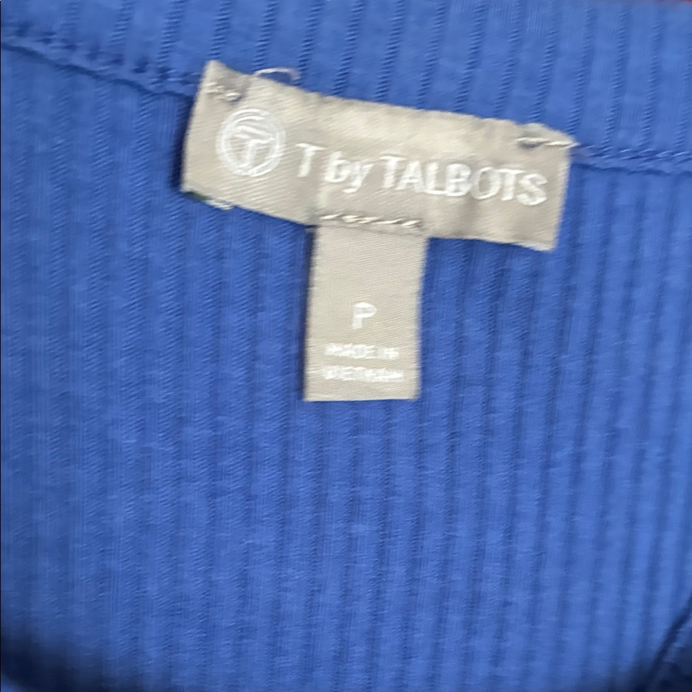 Talbots Blue Ribbed Knit Top - Picture 4 of 4
